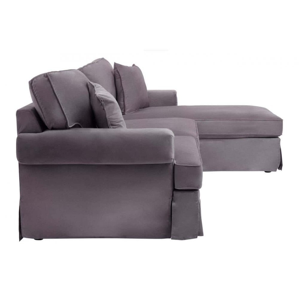 Camden Three Seat Velvet Chaise Sofa