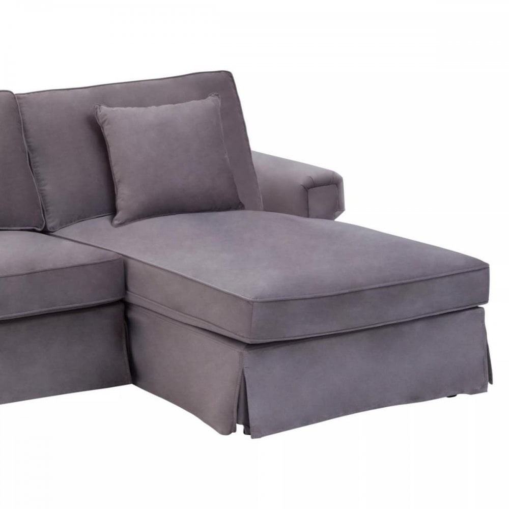 Camden Three Seat Velvet Chaise Sofa