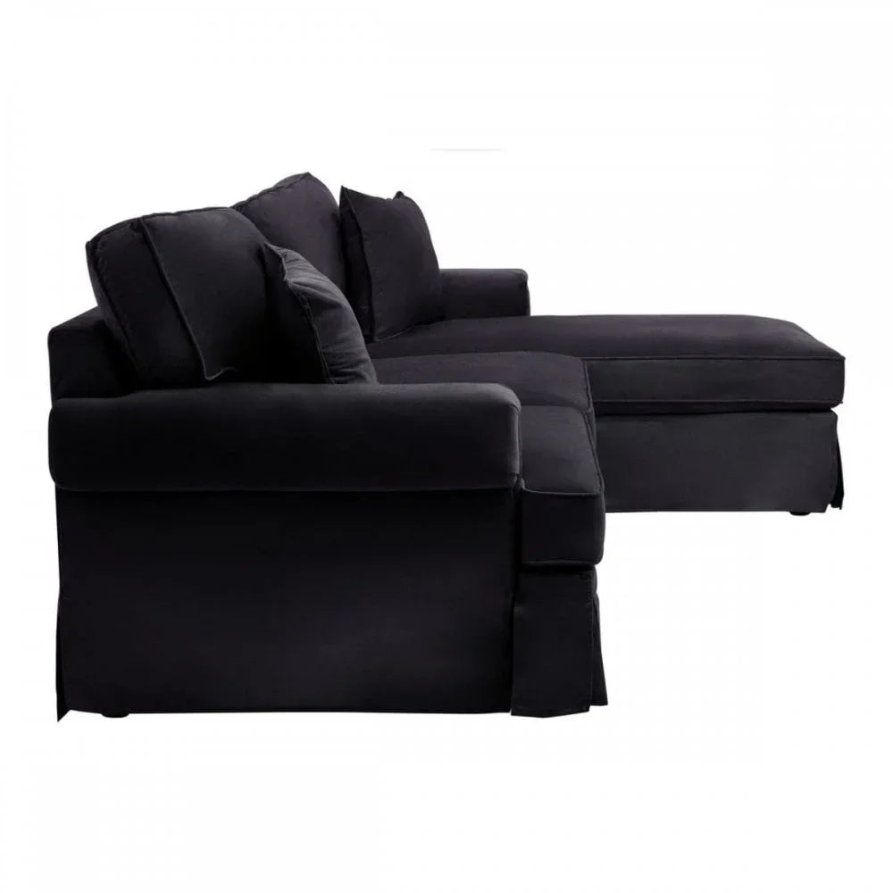 Camden Three Seat Velvet Chaise Sofa