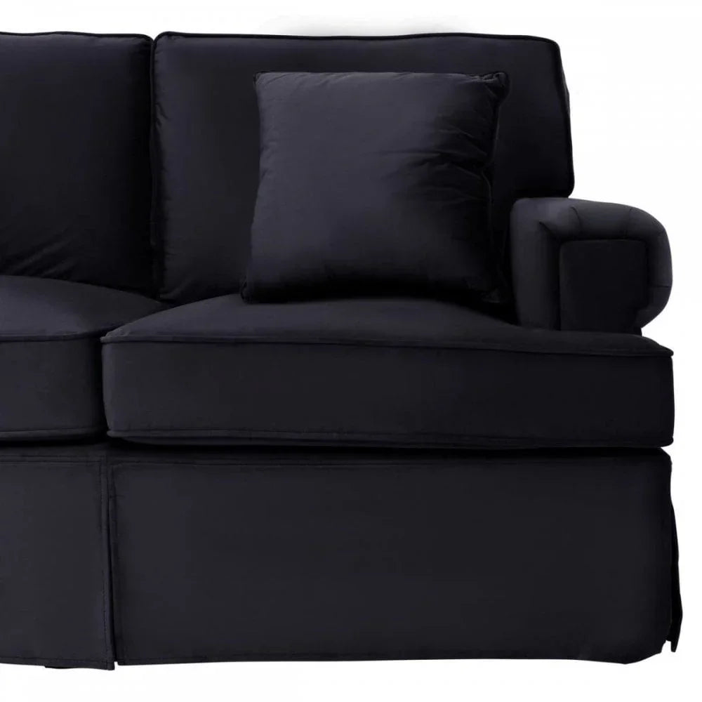 Camden Three Seat Velvet Chaise Sofa