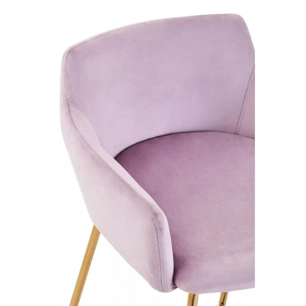Blush Velvet Low Back Bar Chair