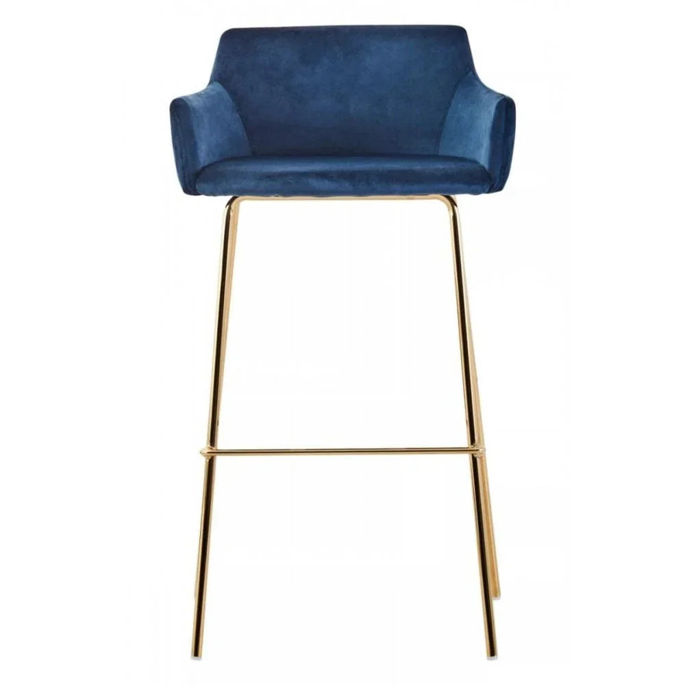 Blush Velvet Low Back Bar Chair