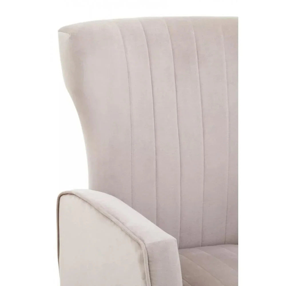Elara Velvet Accent Chair With Gold Finish Legs