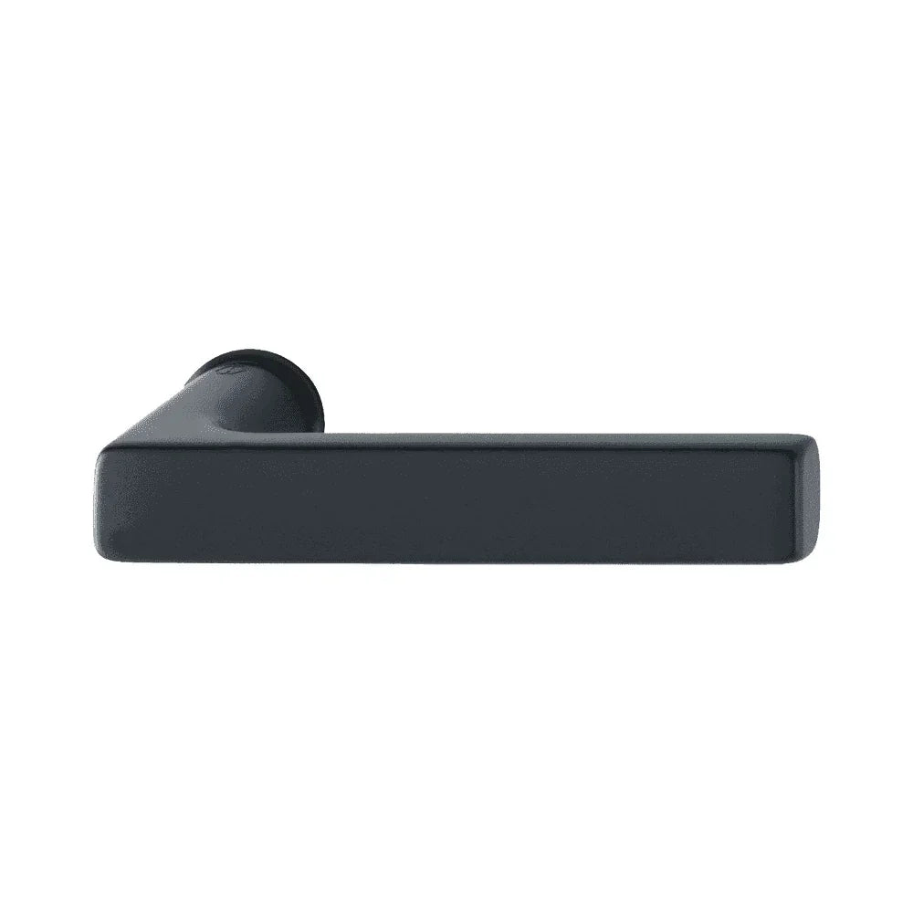 Black door handle with matte finish side view