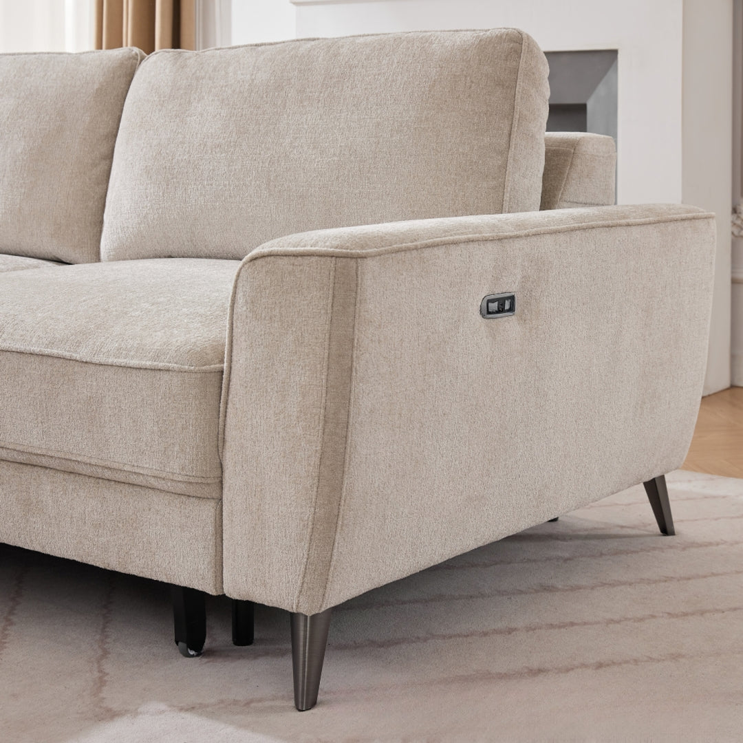 Thurso RHF Power Bed Sectional - Beige