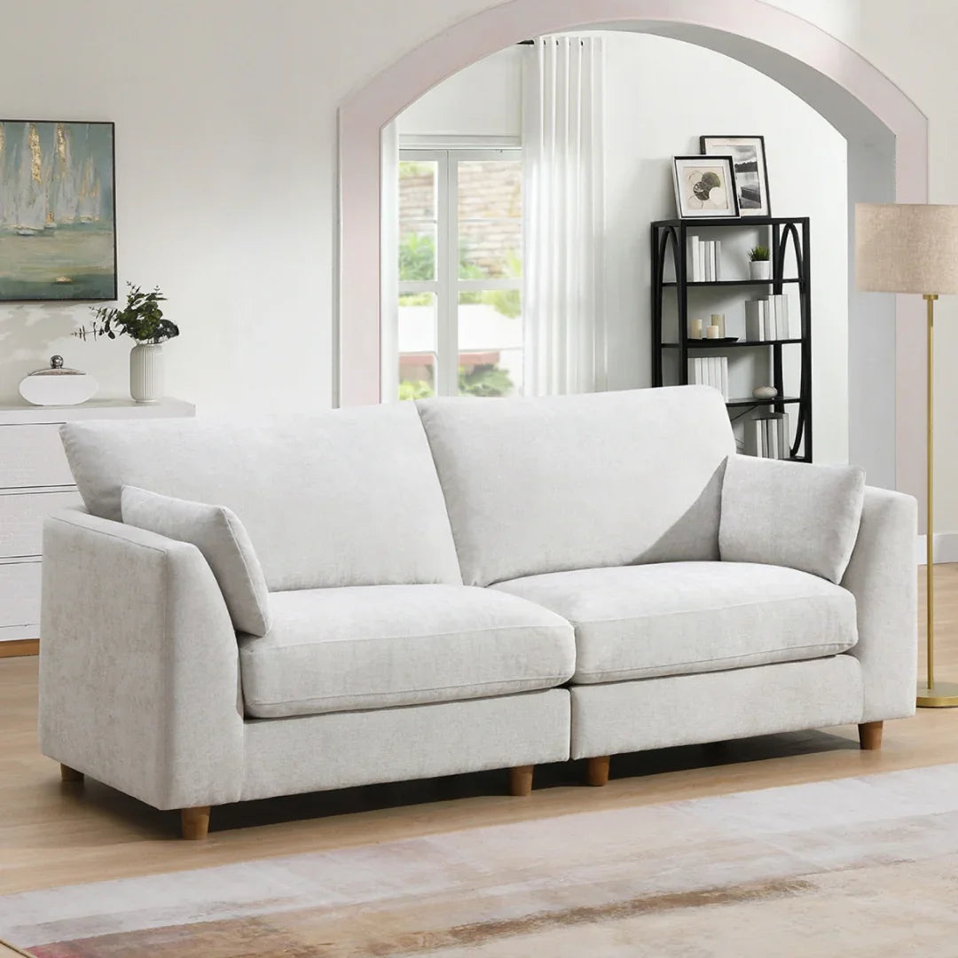 Liberty Pearl modular 2.5 seater sofa with wooden legs in bright living room setting