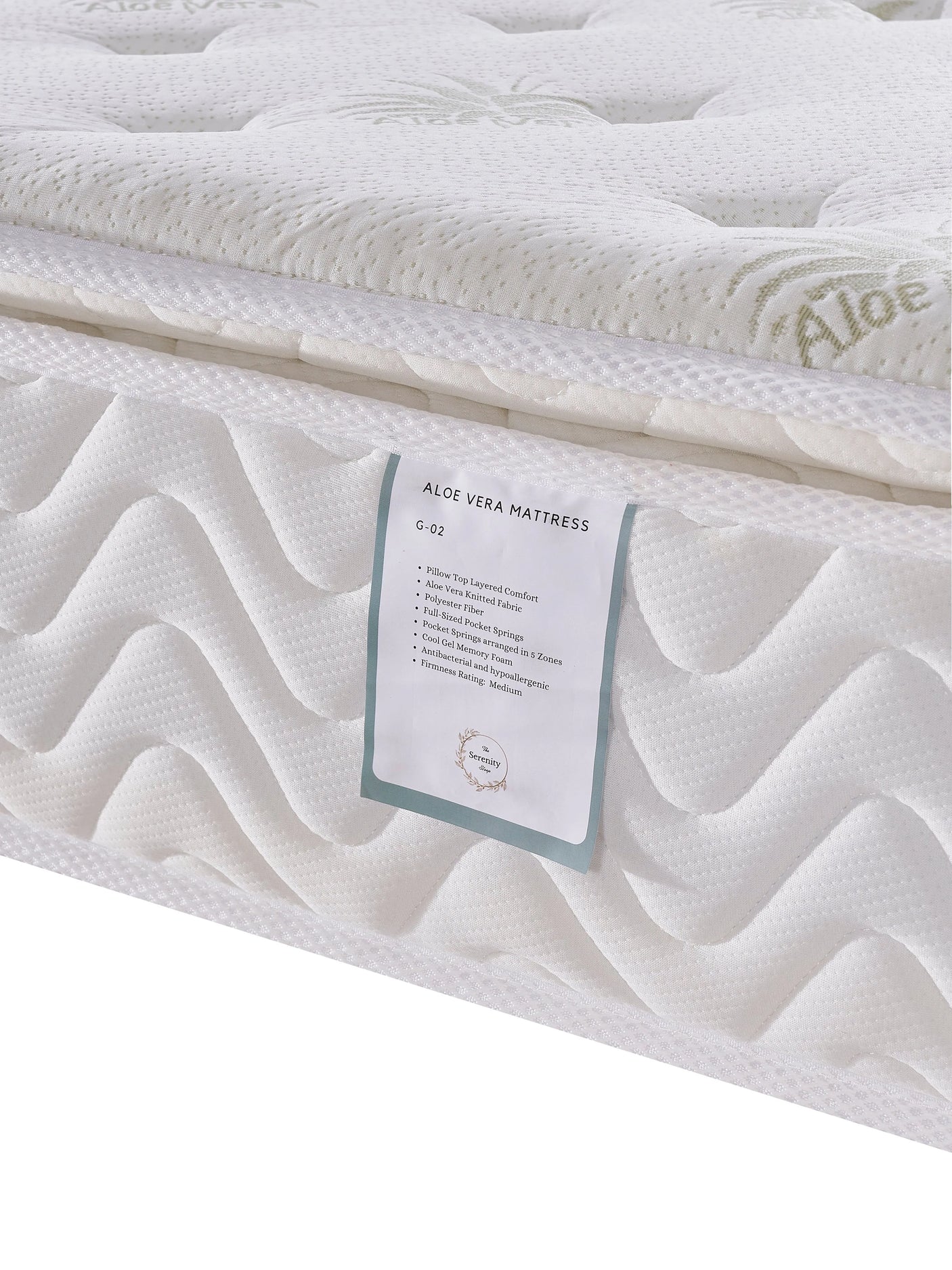 G02 Aloe Vera Mattress - 3FT - W 91 X L 190 - G02-MATTRESS