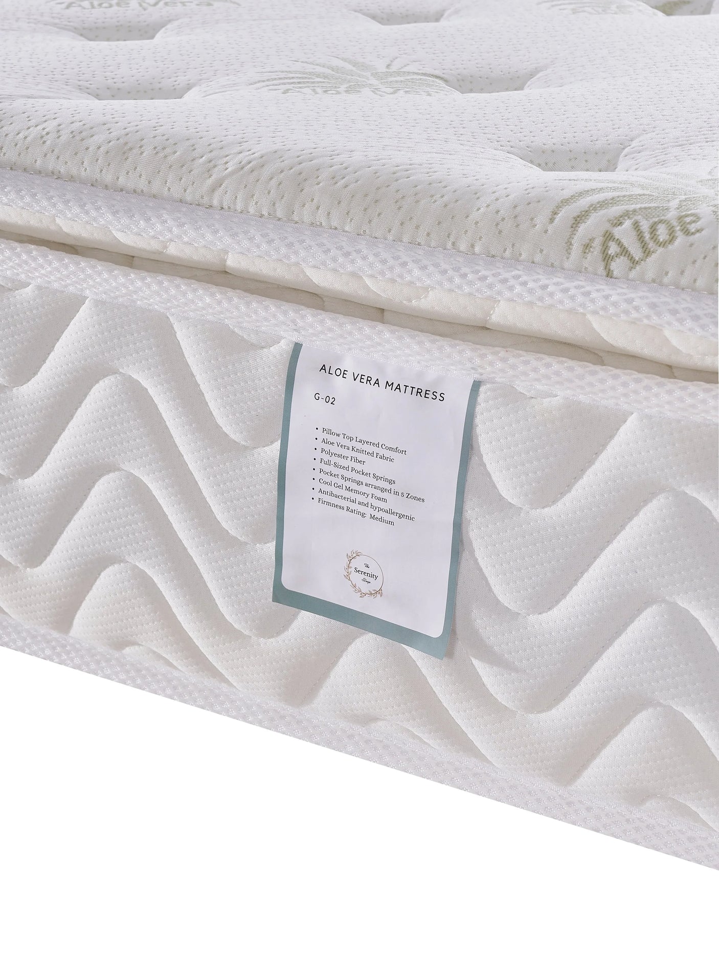G02 Aloe Vera Mattress - 3FT - W 91 X L 190 - G02-MATTRESS
