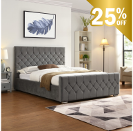 Galway Grey Bed - 4FT - W 132 X H 120 X L 213 - GALWAYGREYBED