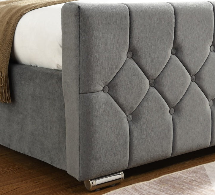 Galway Grey Bed - 4FT - W 132 X H 120 X L 213 - GALWAYGREYBED