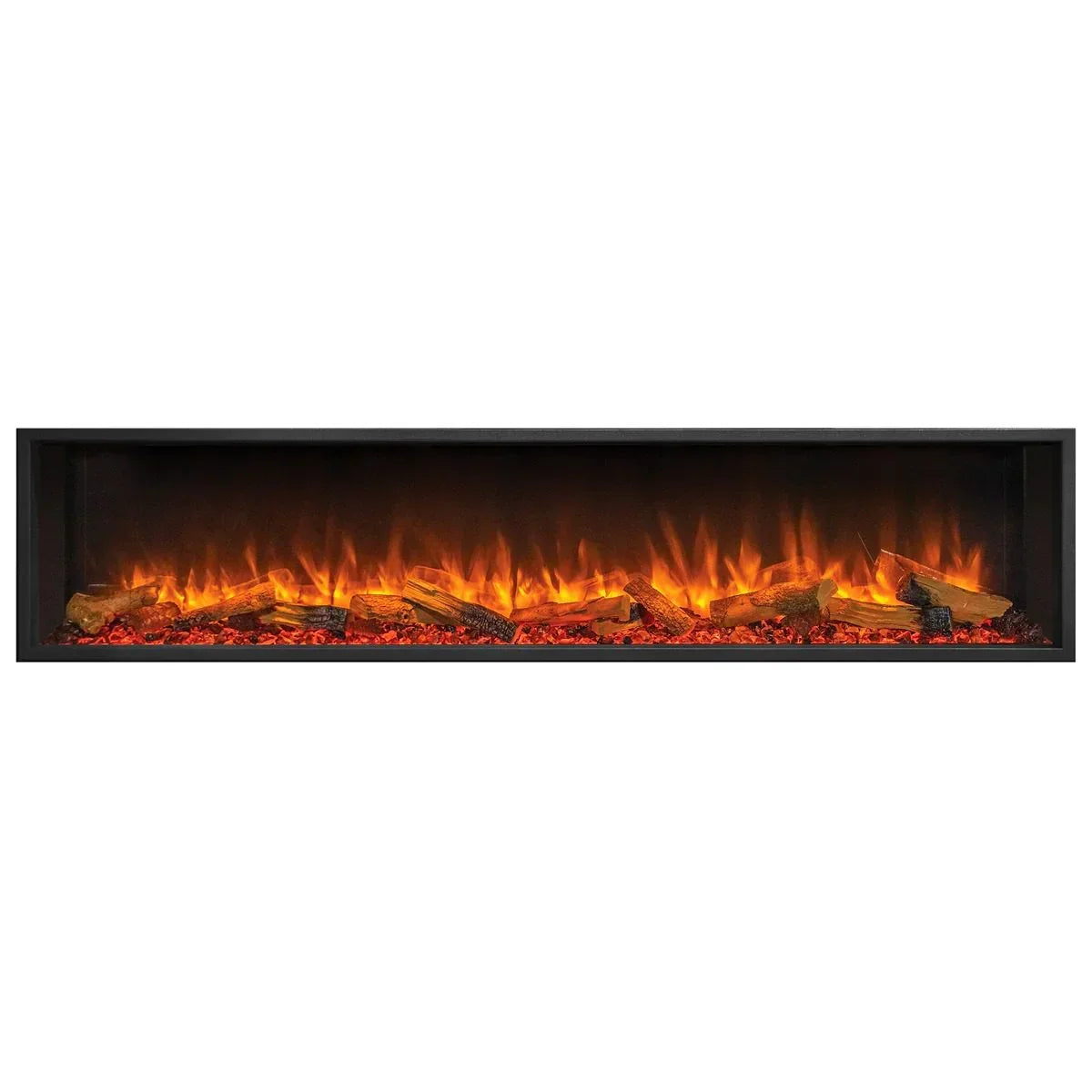 Wall mounted electric fireplace with realistic flame effect and log display