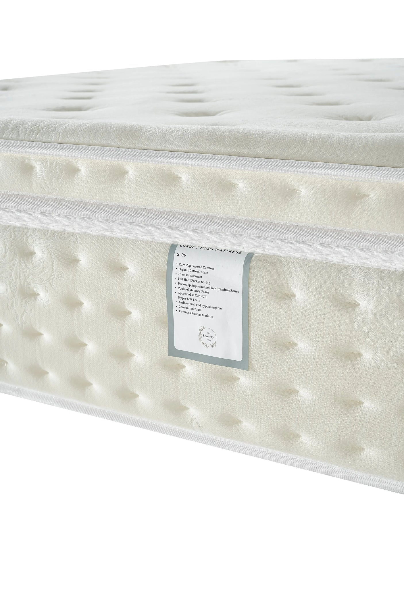 G09 Luxury High - 4FT6 - W 137 X H 32 X L 190 - G09-MATTRESS