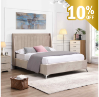 Mayo Bed Beige - Mayo Beige Bed 4ft 6 W 157.5 X H 135 X L 209 - Mayo Bed Beige