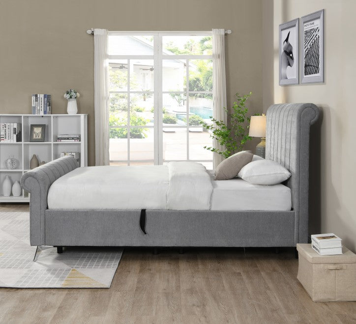 Carlow Grey Bed - Carlow 4,6 Bed 233(L) X 150(W) X 130(H) - Carlow Grey Side Gas Lift Bed