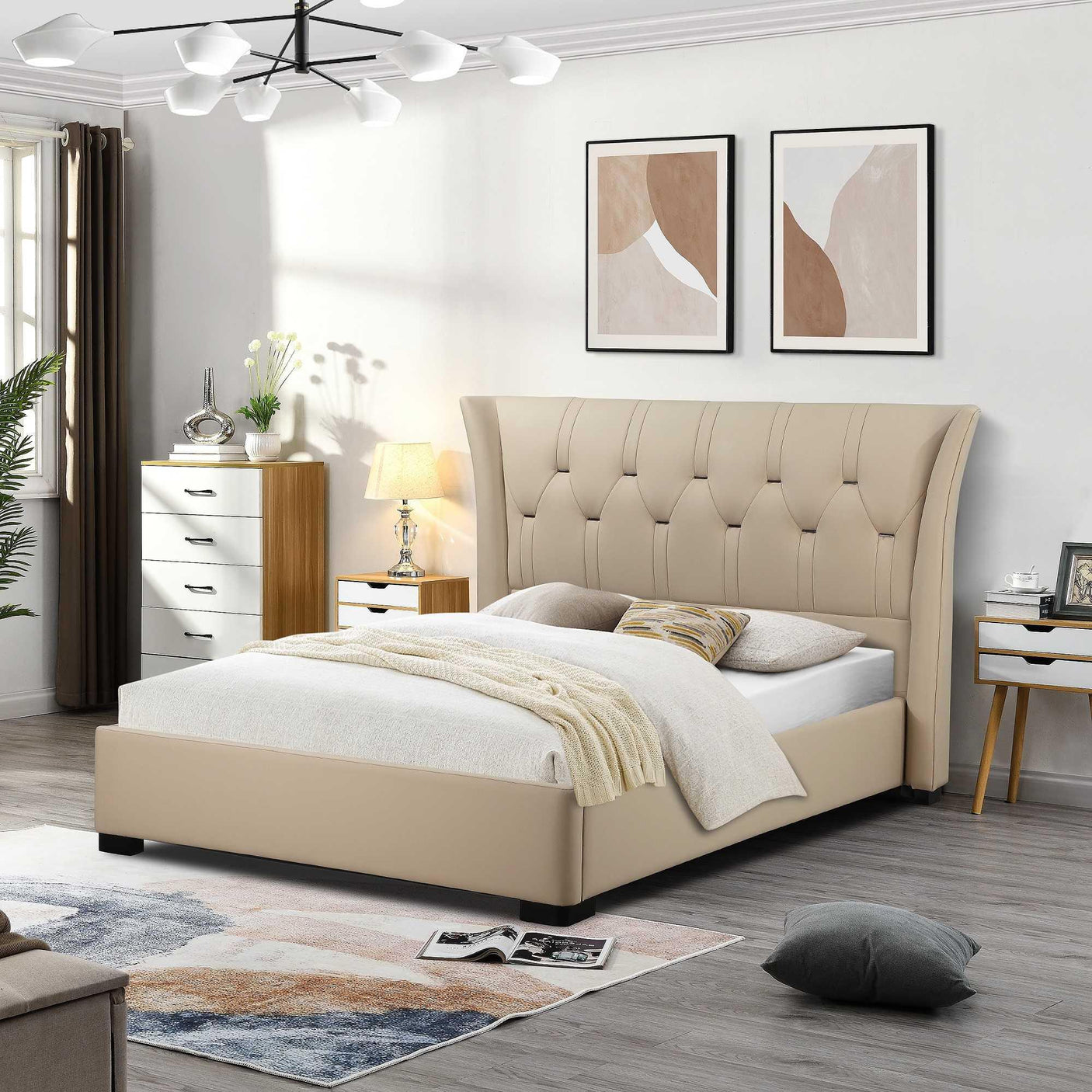 Tyrone Gas Lift Bed - Tyrone Gas Lift 4ft6 Bed (W) 180 x (H) 125 x (L) 203 - Tyrone Gas Lift Bed