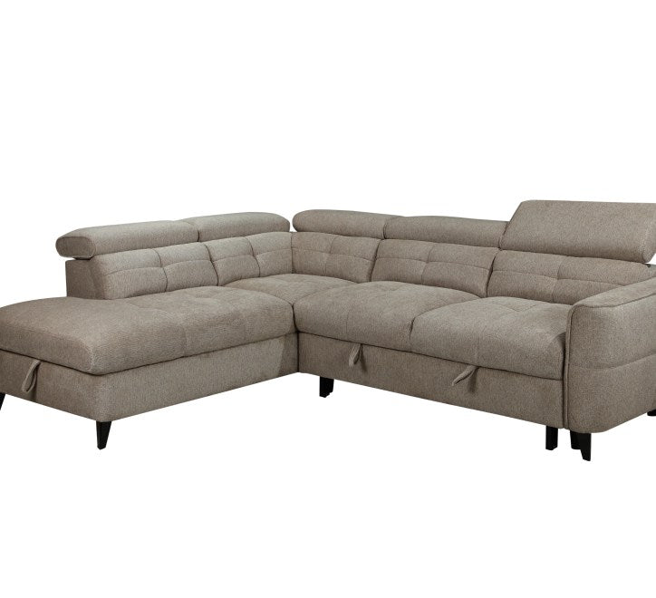Brown corner sofa with plush cushions and modern design, perfect for any living space