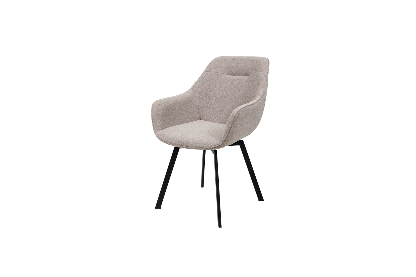 Elegant Swivel Dining Chair in Stone Fabric - 180 Degree Movement