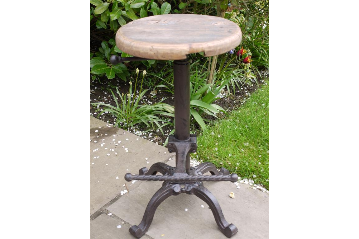 Stool With Wooden Top - 2218