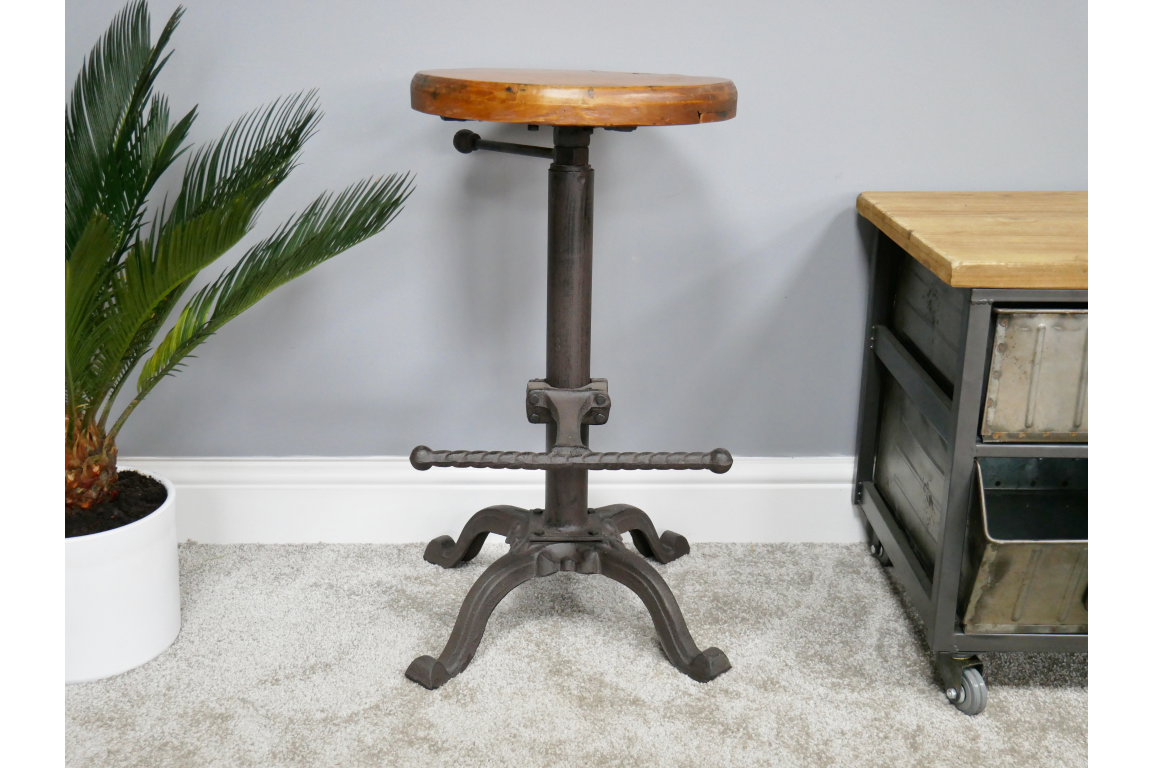 Stool With Wooden Top - 2218