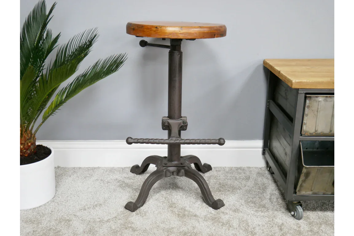 Stool With Wooden Top - 2218