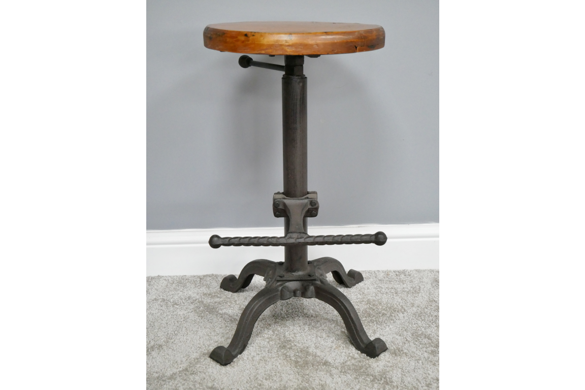 Stool With Wooden Top - 2218