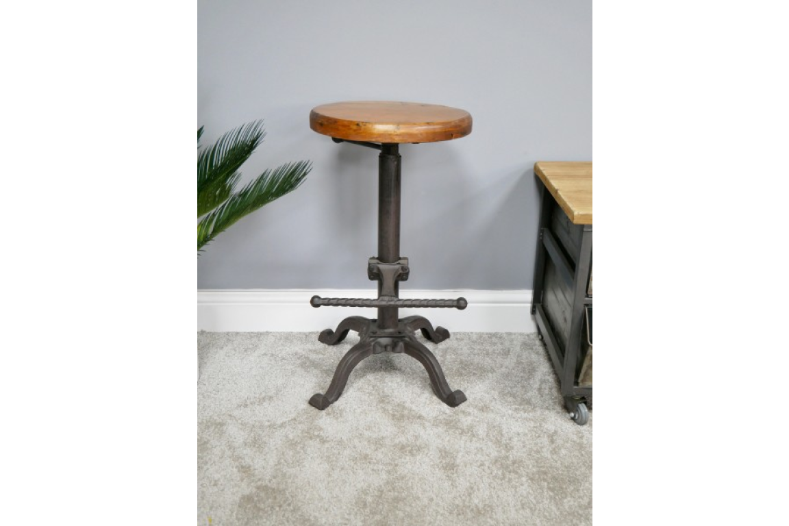 Stool With Wooden Top - 2218
