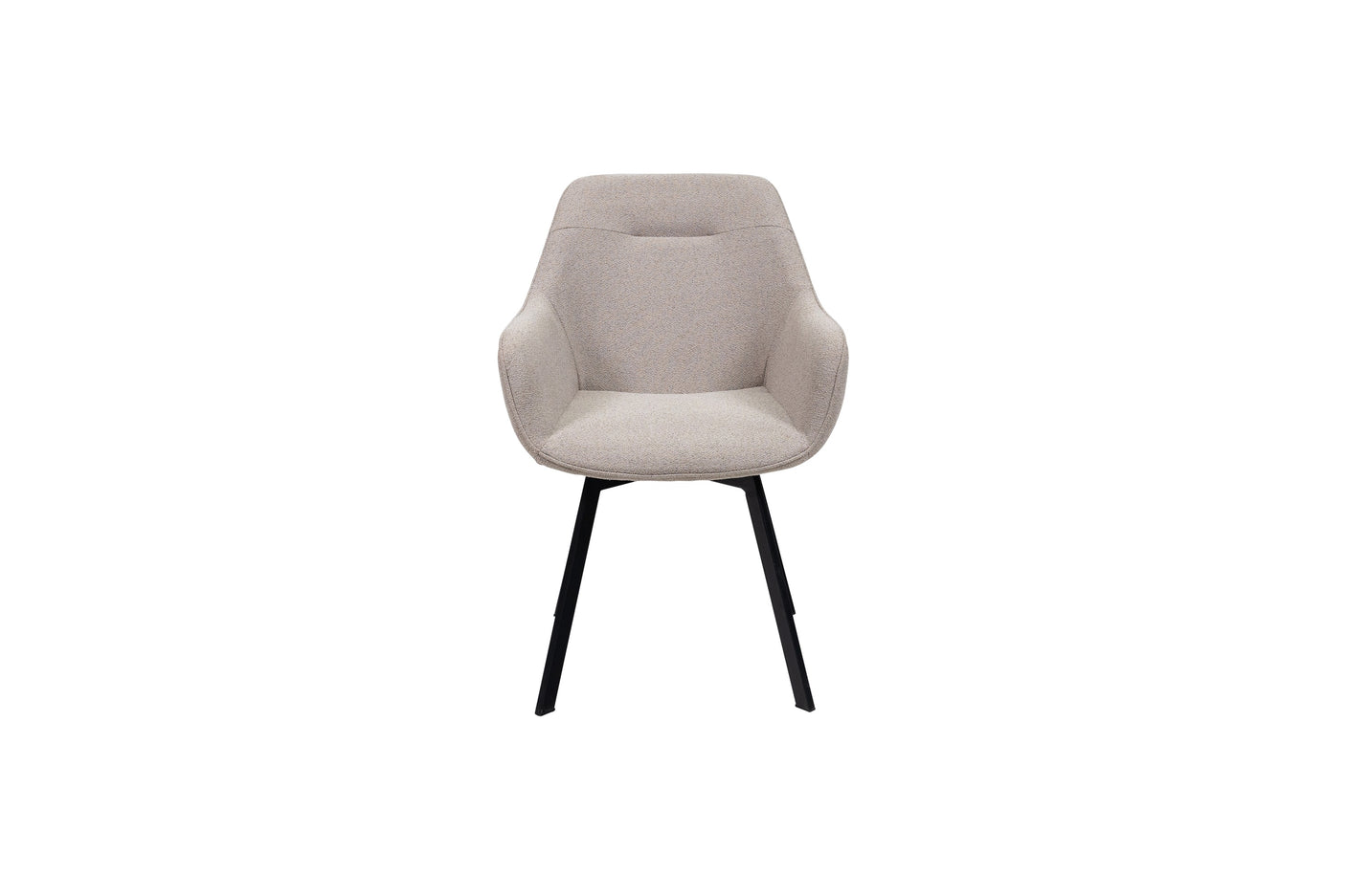 Elegant Swivel Dining Chair in Stone Fabric - 180 Degree Movement