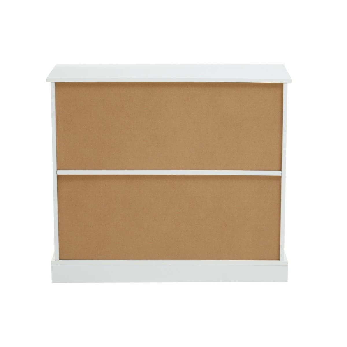 Portland Storage Unit featuring a modern design with a white top and two large, flat, brown storage drawers. The unit has a clean, minimalist aesthetic suitable for various home decor styles
