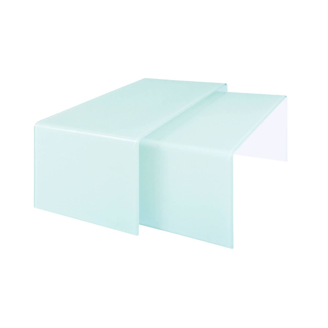 Aqua Glass Nesting Coffee Tables