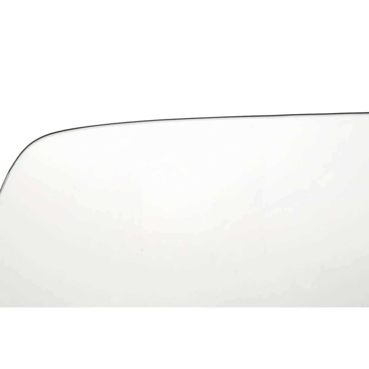 Rectangular clear glass tabletop with rounded corner detail for dining table replacement