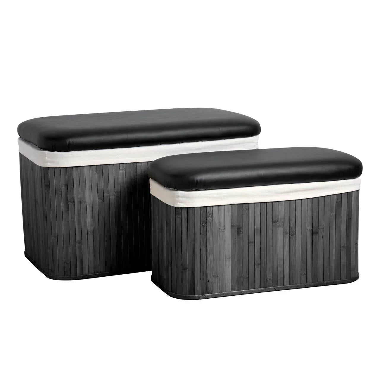 Bamboo Ottoman Storage Baskets
