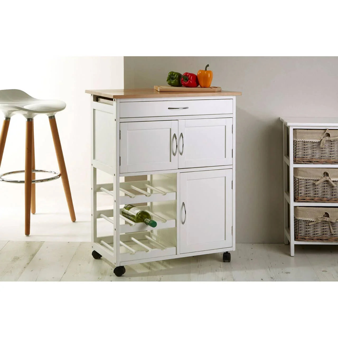 Sleek Kitchen Storage Trolley