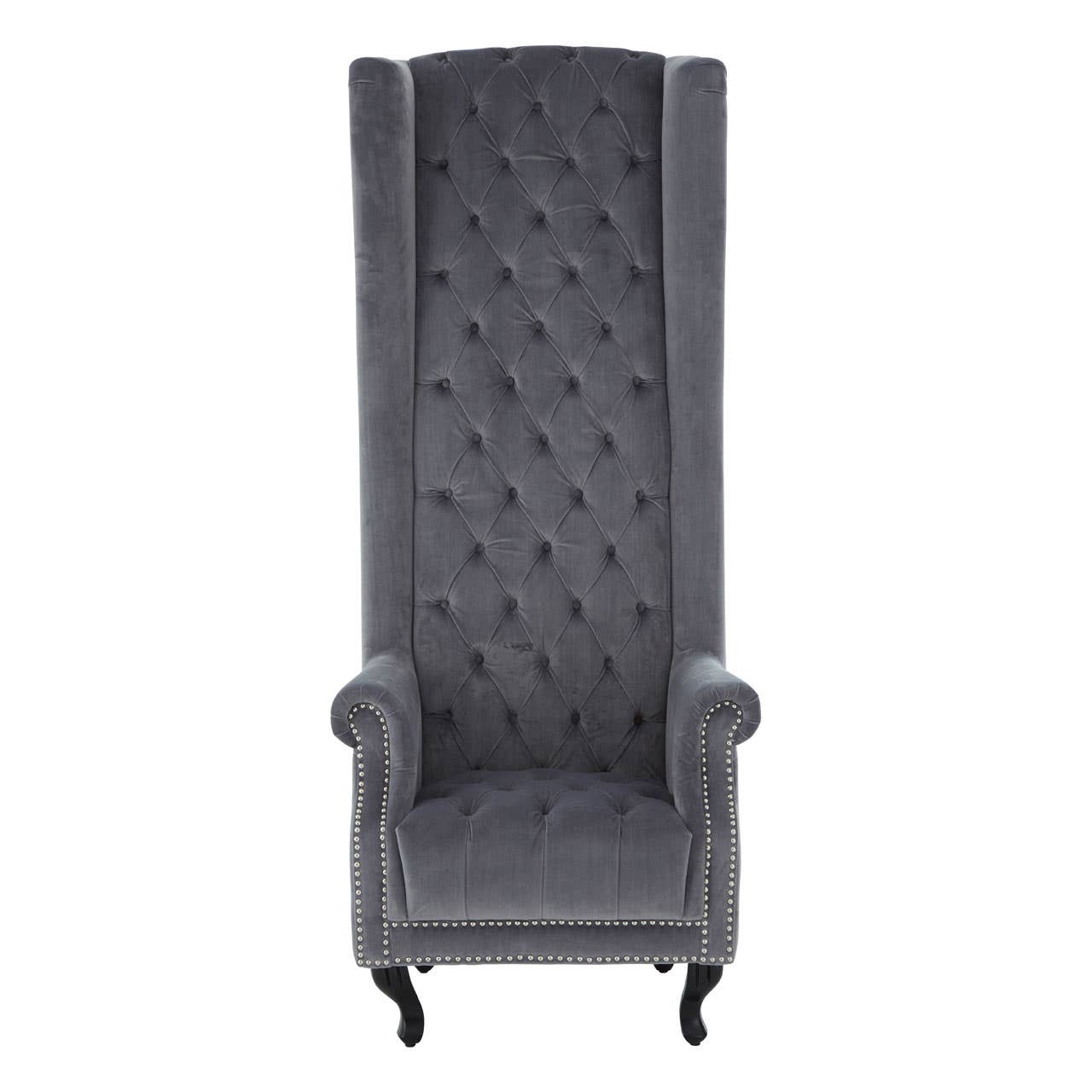 Luxe Grey Velvet Accent Chair