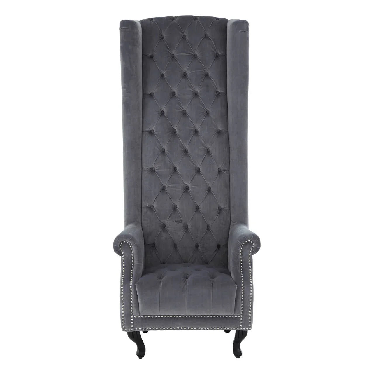 Luxe Grey Velvet Accent Chair