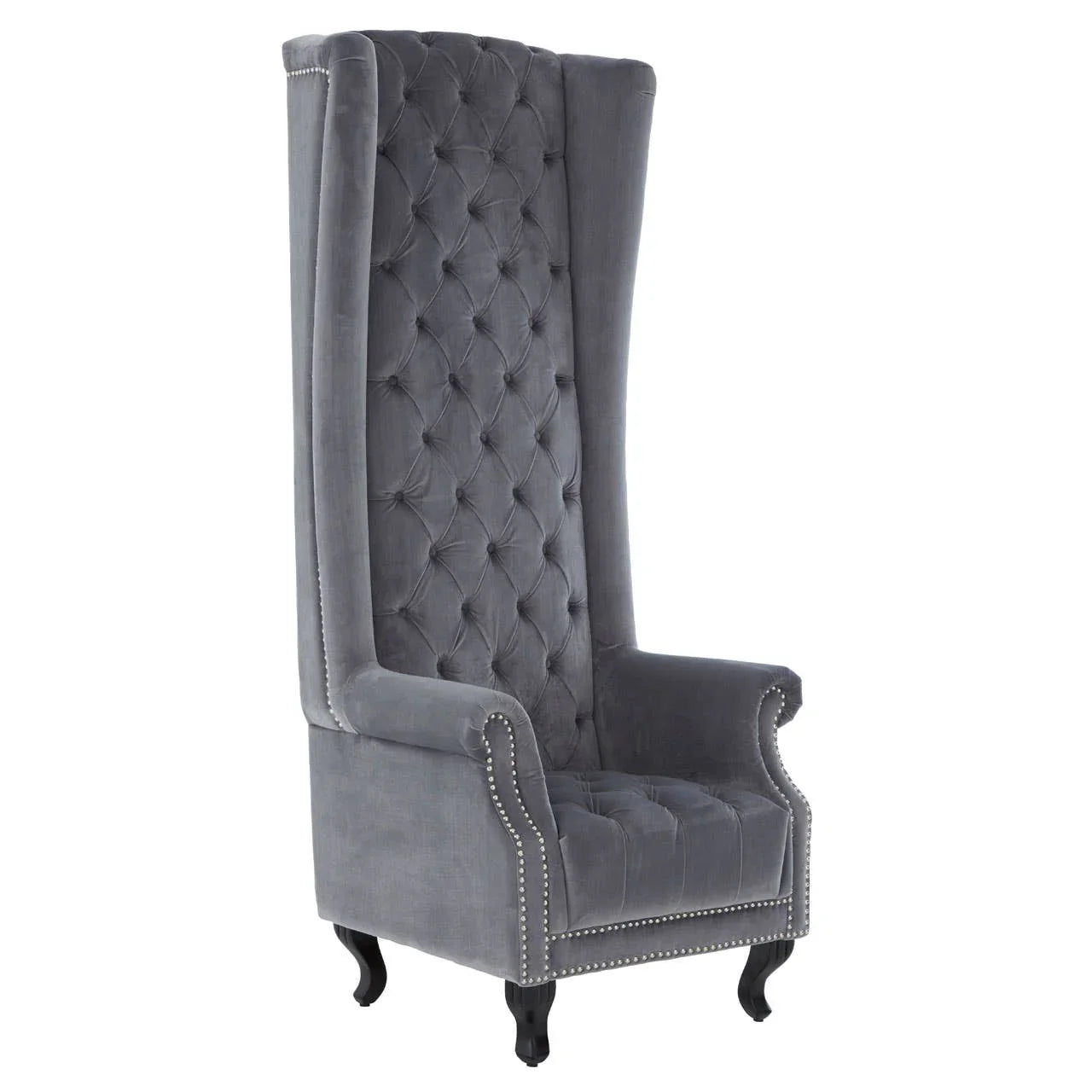 Luxe Grey Velvet Accent Chair