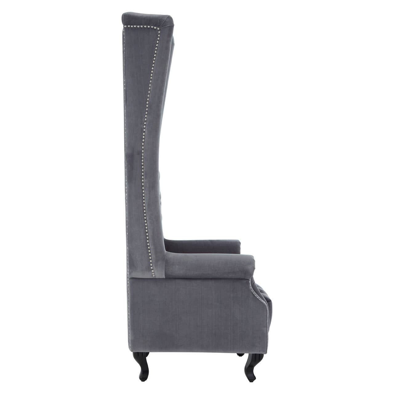 Luxe Grey Velvet Accent Chair