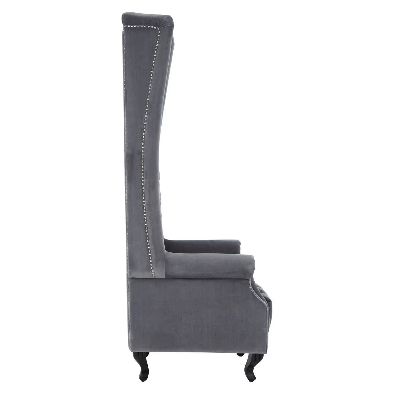 Luxe Grey Velvet Accent Chair