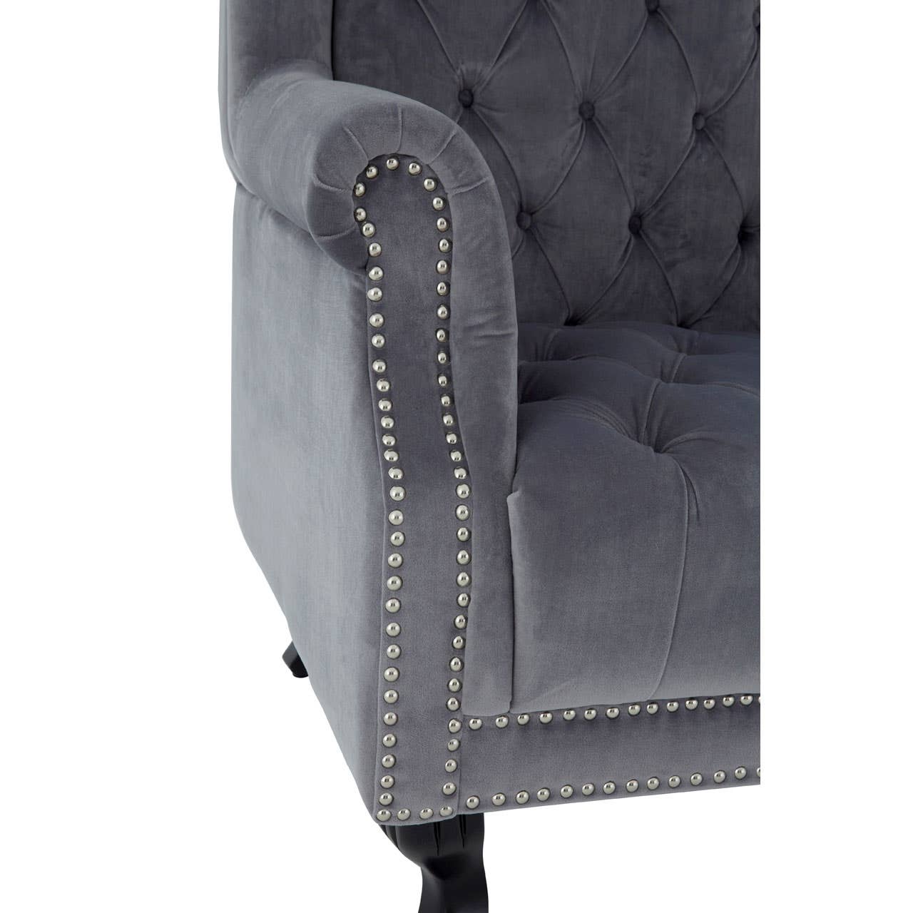 Luxe Grey Velvet Accent Chair