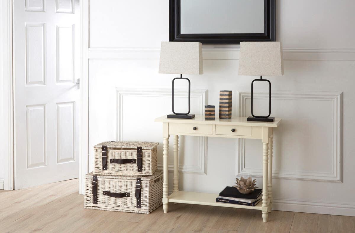 Heritage White Console Table Drawers
