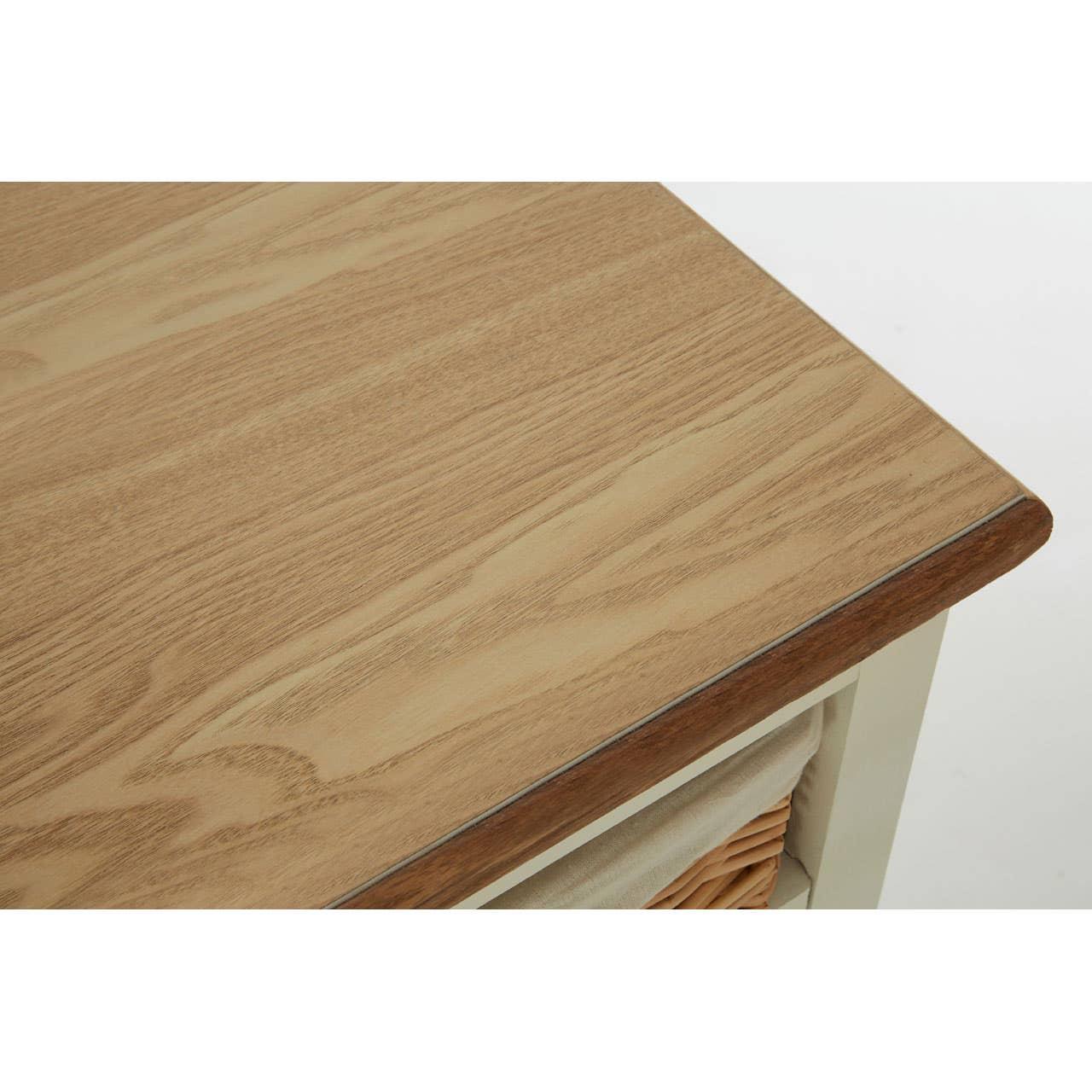 Cream Sideboard with Rattan Baskets - Dorset Collection