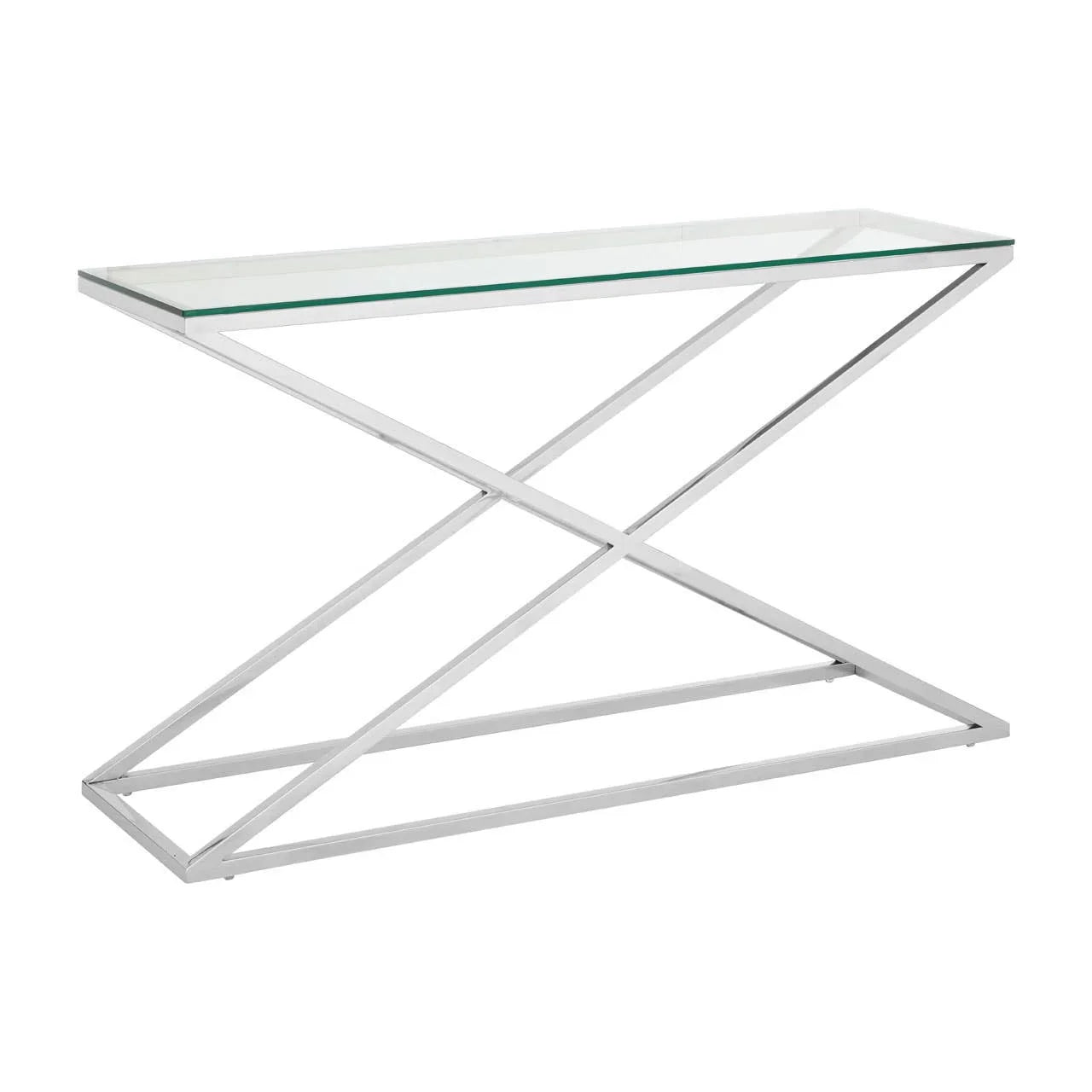 Criss Cross Glass Console Table