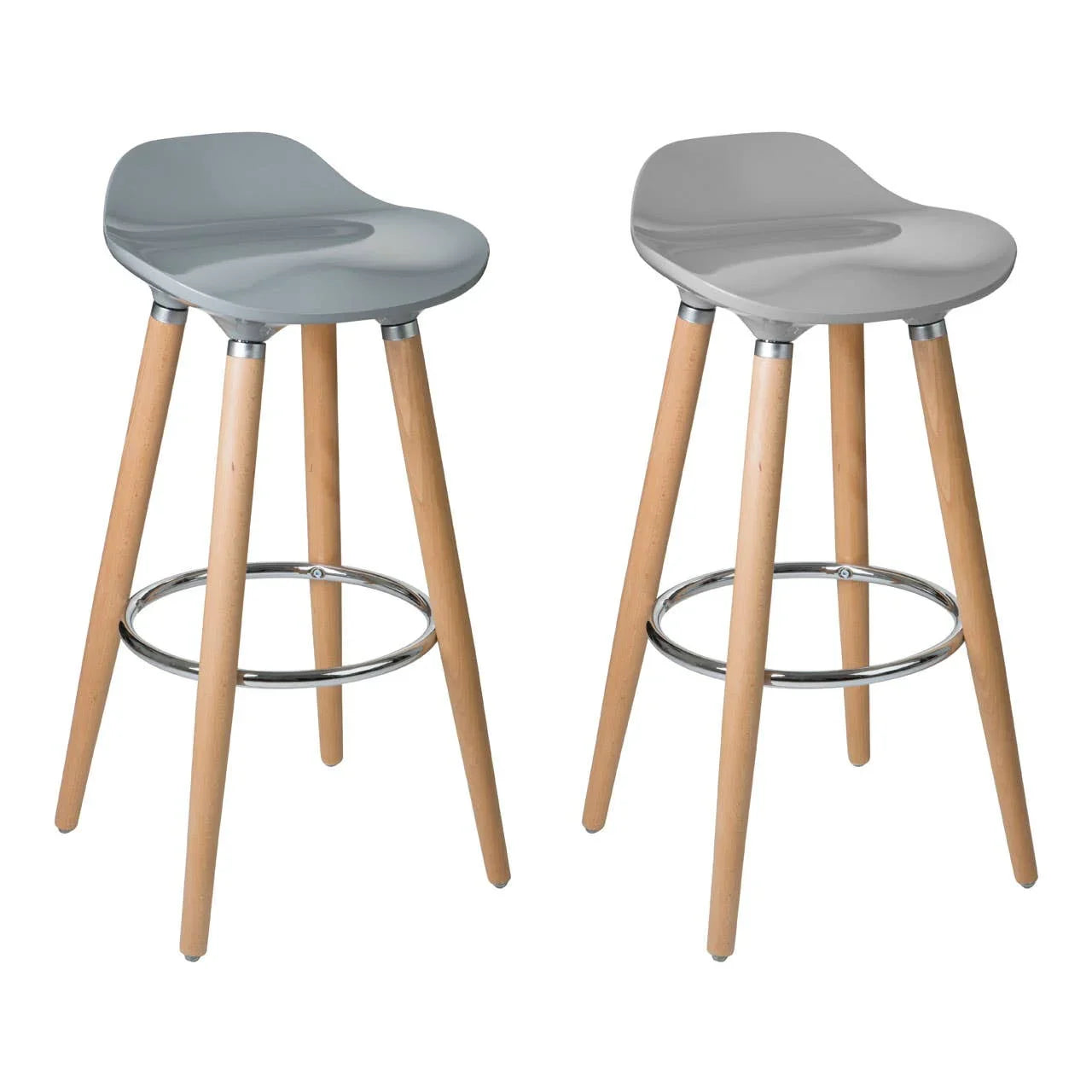 Modern Grey Wood Barstool
