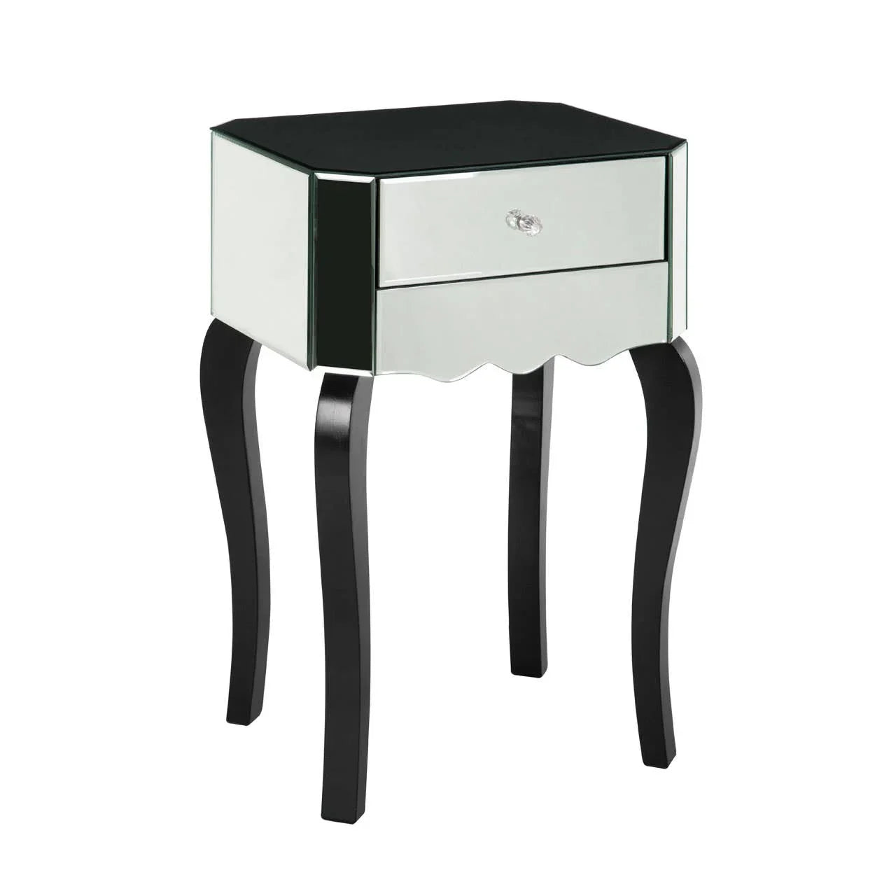Luxe Mirrored Glass Side Table