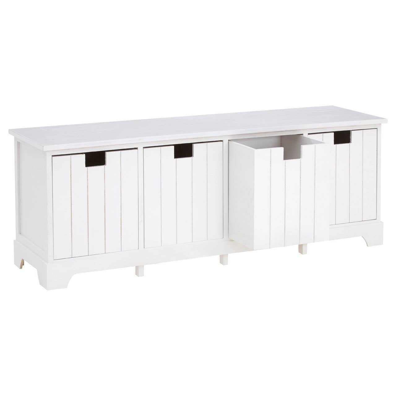 Coastal White Drawer Bench