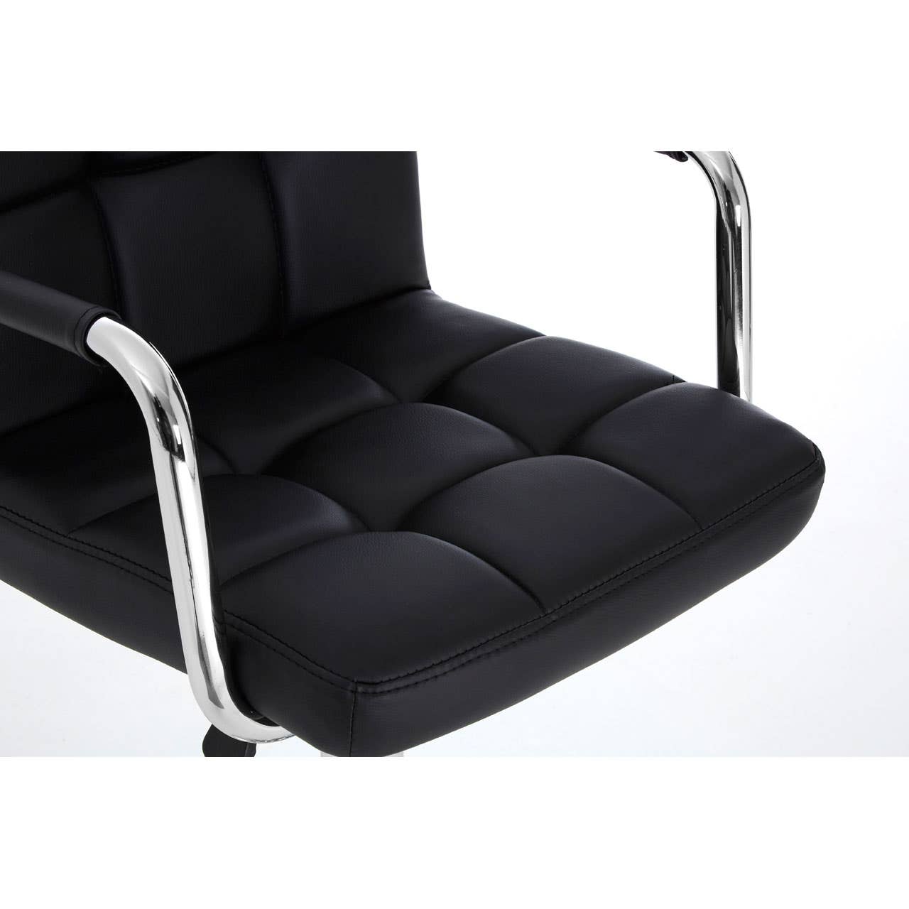 Sleek Quilted Leather Bar Chair