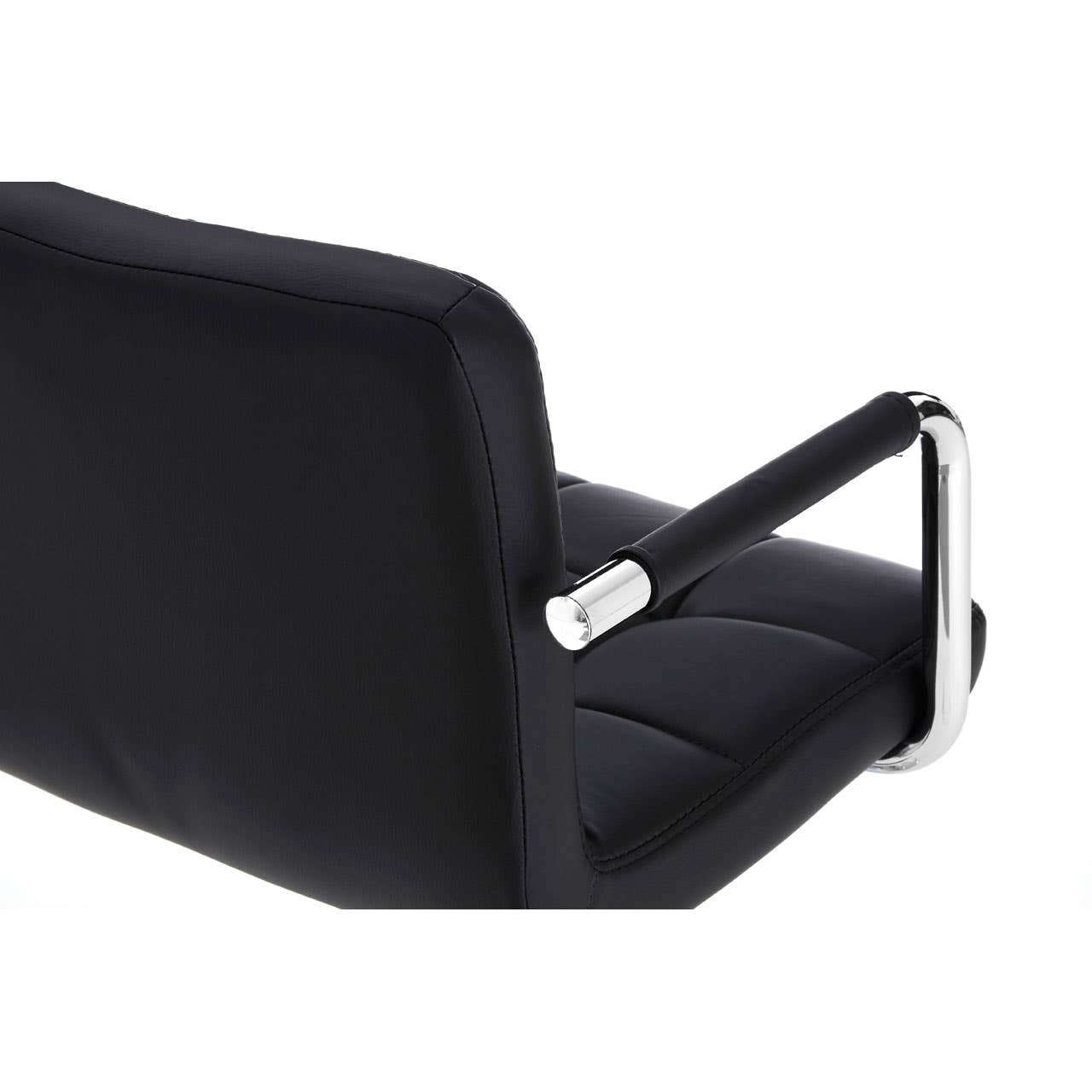 Sleek Quilted Leather Bar Chair