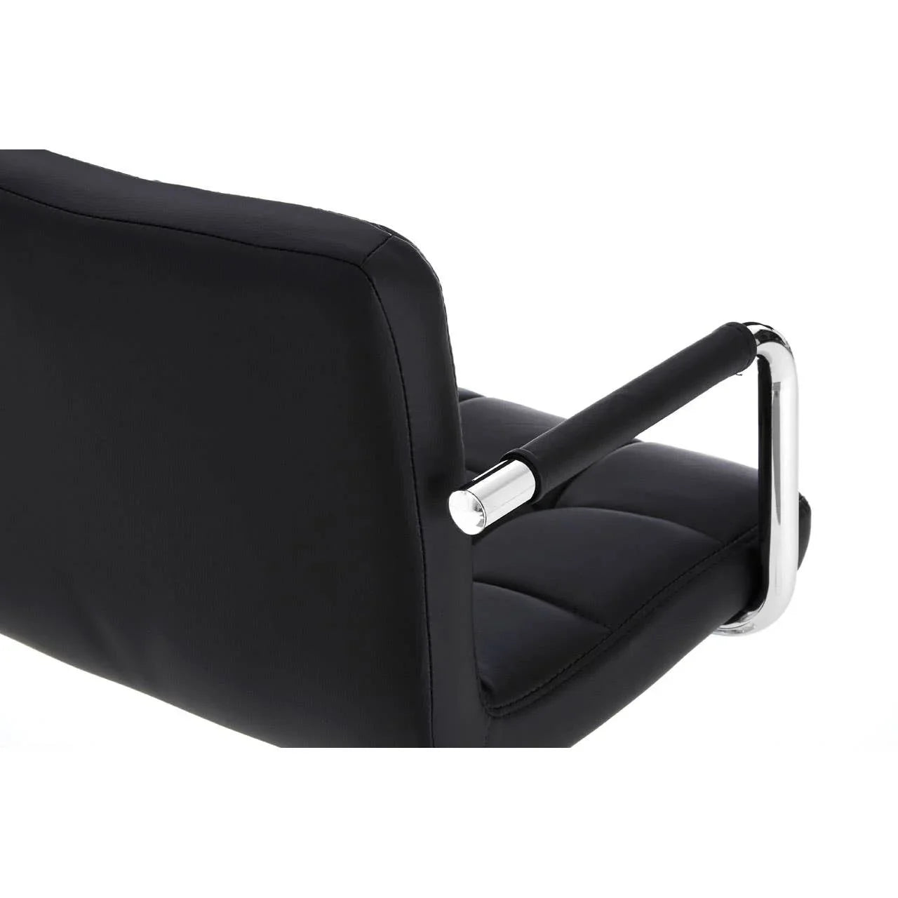 Sleek Quilted Leather Bar Chair