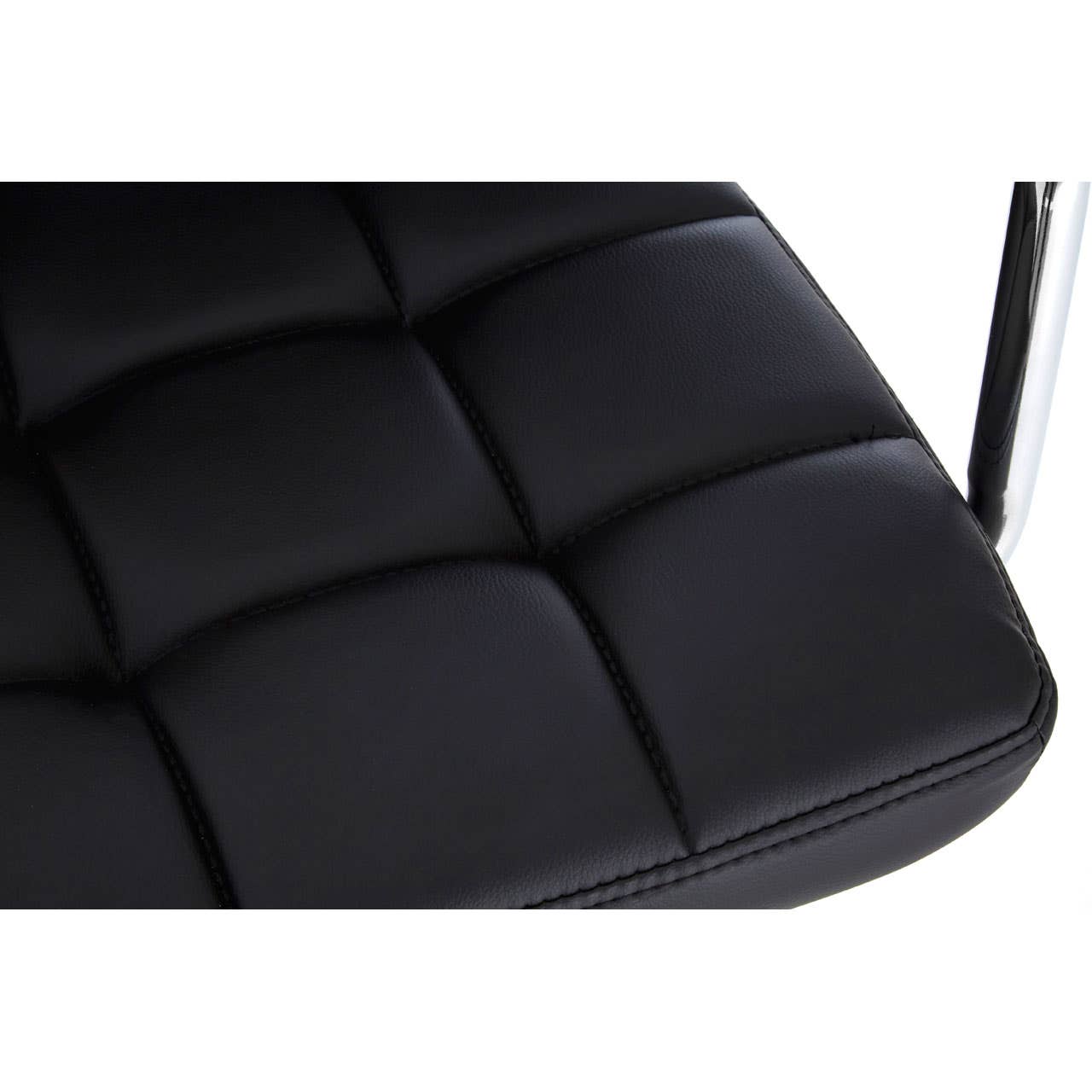Sleek Quilted Leather Bar Chair