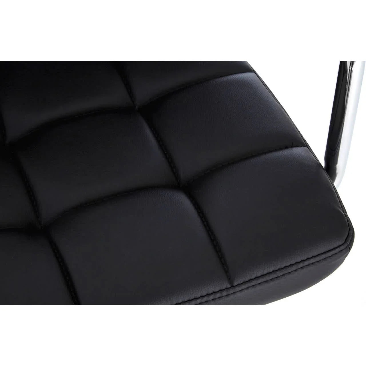 Sleek Quilted Leather Bar Chair