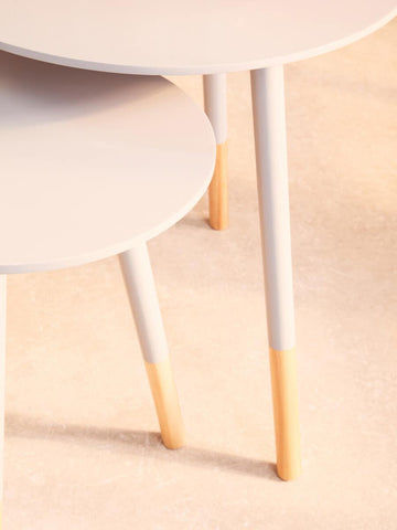 Grey Round Side Tables Duo